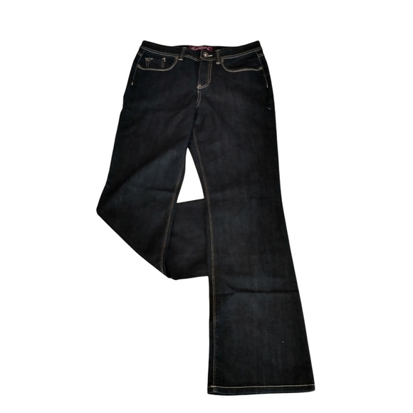 Women's Size 8 Extra Dark Rinse Flare Jeans Denim Gloria Vanderbilt "Isabelle" - Picture 9 of 16
